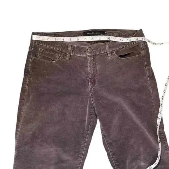Y2K Calvin Klein Women's Straight Size Leg Size 8 Brown Corduroy Grunge - Picture 7 of 10